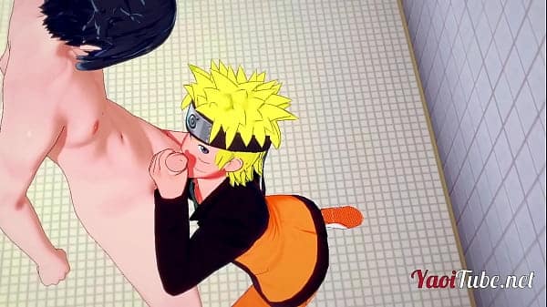Naruto Yaoi – Naruto & Sasuke Having Sex in Restroom and cums in his mouth and ass. Bareback Anal Creampie 1/2