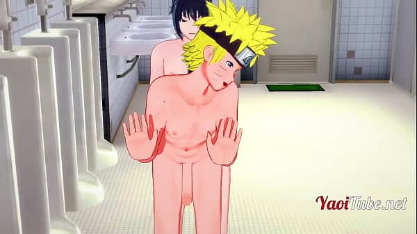Naruto Yaoi – Naruto & Sasuke Having Sex in Restroom and cums in his mouth and ass. Bareback Anal Creampie