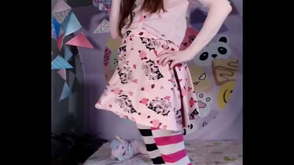 “Stiff” skirt femboy tease