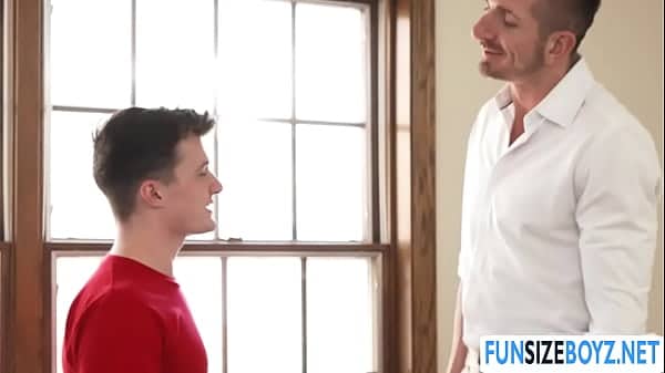 Damn! Twink gets bareback fucked by DILFs bigcock