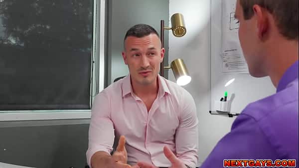 Derek Kage takes his chance to fuck this new guy Scott Finn as saying its is part of his interview
