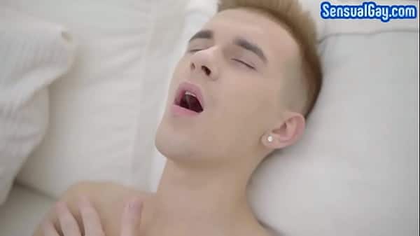 Big cock twink wanking hard dick after teasing body