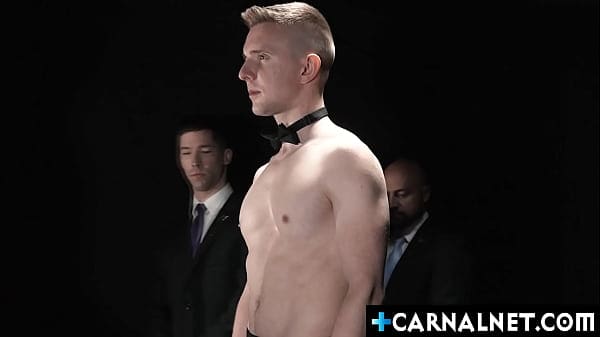 Masters Adam Snow Eddie Patrick and Legrand Wolf taking turns fucking as they appraise the slave boy Serg Shepard