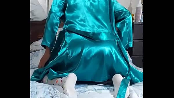 Pleasing a Fan with Satin Robe