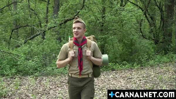 Scout Serg Shepard and his scoutmaster Ace Banner on their hiking that ends up into an outdoor fuck sesh