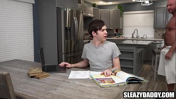 Stepson surprised to find stepdad’s cum on his favorite shirt