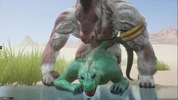 Argonian femboy fucked by a horse – Wild Life