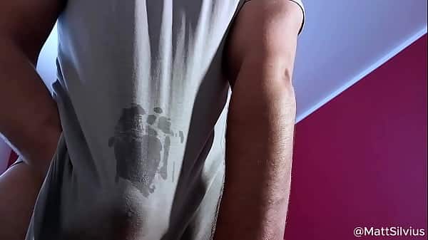 Boy Cums through his Shirt after edging his Wet Dick *Wet Sounds, Whimpering*