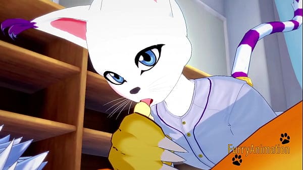 Digimon Yaoi – Renamon & Gatomon blowjob and bareback with creampie – Japan Anime Manga Yiff Gay