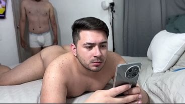 The straight friend can’t resist his gay friend’s big ass when they are alone at home and surprises him with a hot and exciting fuck